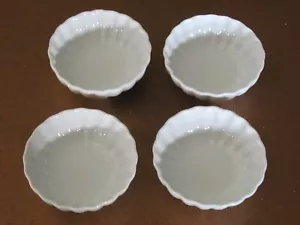 Denmark Tools Cooks 4 INDIVIDUAL DIP BOWLS | Scalloped~Ribbed Porcelain - Picture 1 of 5