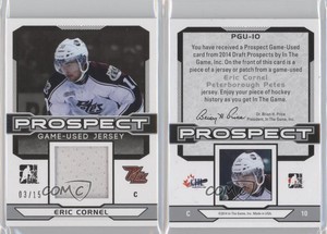 2014 ITG Draft Prospects Prospect Game Used Silver Jersey /15 Eric Cornel