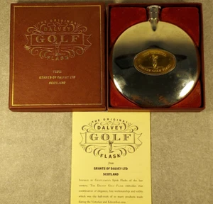 Vintage - The Original Dalvey Golf Flask tono argento e ottone - Made in Scotland - Foto 1 di 13