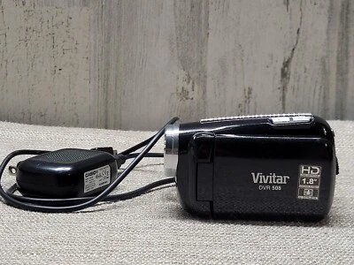 Vivitar DVR 508 Camcorder HD Camera Pocket Size Works 4X Digital Zoom W/ Adaptor - Image 1 of 4