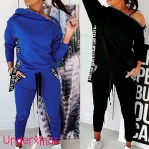 Women Tracksuits Sets Casual Lounge Wear Ladies Zipper Jumper Tops Pants Hip Hop - Picture 1 of 13