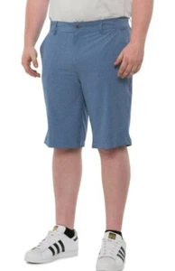 32 Degrees Cool Men's Blue Melange Stretch Flat Front Shorts Size 38 - Picture 1 of 2