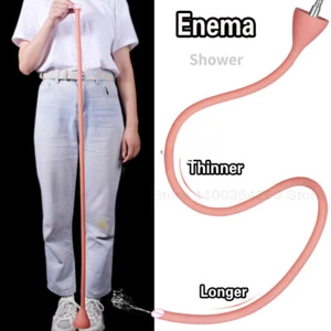 Silicone Shower Enema Vaginal Anal Cleaner Colon Douche Nozzle Cleaning Tube - Picture 1 of 13