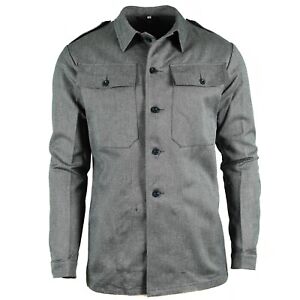 Genuine swiss army work jacket denim military jacket grey vintage surplus NEW