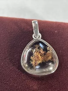 Natürlicher Moosachat - 925 Sterlingsilber Anhänger dreieckig klar mit Moos 3b - Bild 1 von 6