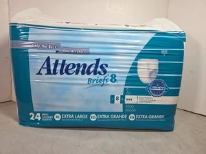 Vintage Attends Briefs 8 Perma plástico seco con respaldo 2 pestañas 2002 pañales para adultos XL 24 - Imagen 1 de 7