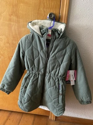 SAGE GREEN HOODED JACKET CANVAS FLEECE LINED GIRLS 10/12 BASS CREEK OUTFITTERS - Image 1 of 4