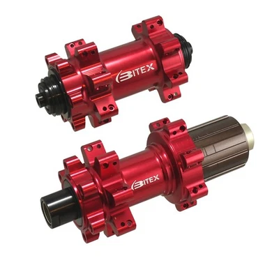 TAYLOR WHEELS Fahrrad Nabenset Bitex BX401 Satz vorn hinten 9x100 / 12x142 28 Loch 6L Disc rot