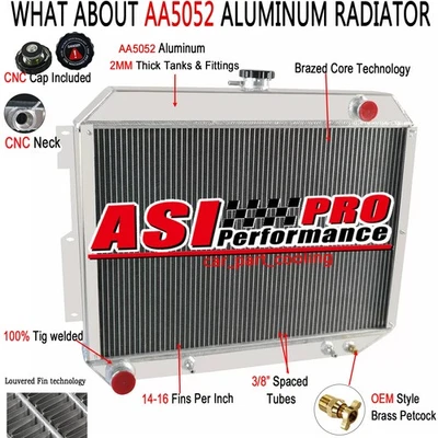 4-Row Radiator For 1966-1970 Chrysler Imperial Dodge Plymouth Fury 7.2L V8 NEW Foto 1 de 4