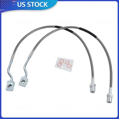 2x Líneas de freno delanteras de acero extendidas para Silverado Sierra 1500 2007-2019 89370 Foto 1 de 4