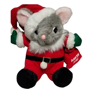 Vintage JCPenney Santa Mouse Plush Doll Christmas Decor 1980s Korea - Picture 1 of 8