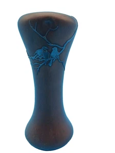 Antico vaso Heintz argento sterling sovrapposizione su bronzo "Uccellini su ramo" #3744 - Foto 1 di 9