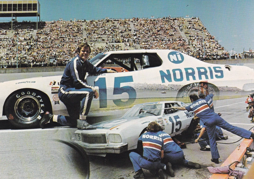 BUDDY BAKER - BUD MOORE ENGINEERING - POSTAL NORRIS FORD TORINO 7" X 5" Foto 1 de 1