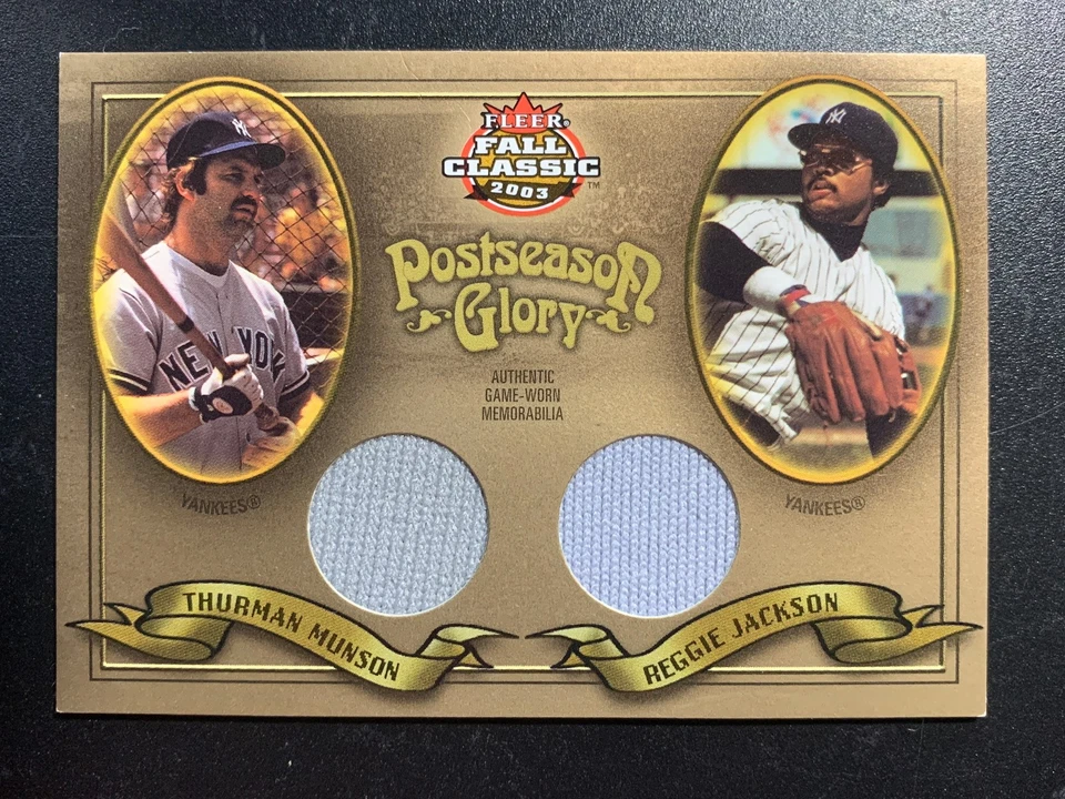 2003 Fleer Fall Classic Postseason Glory Thurman Munson Jackson /100 Dual Jersey - Image 1 of 2