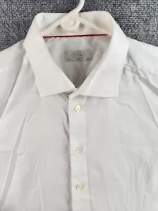Eton Long Sleeve Button Up Shirt Cotton Men French Cuff White Formal Slim 17.5 - Picture 1 of 24
