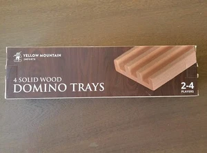 New Yellow Mountain  4 Solid Wood Domino Trays  2-4 Players - Picture 1 of 3