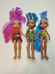 Lot of 3 Mattel Cave Club Slate, Roaralai, Prehistoric Kids Articulated Doll  - Picture 1 of 6