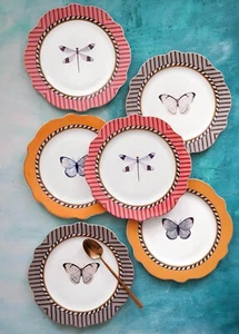 The Mia Mystique Collection Porcelain Side Plates, Set of 6 - Picture 1 of 9