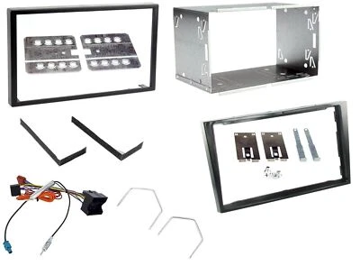 Cd Radio Stereo Double Din Facia Fascia Panel Piano Black Cage Kit for Vauxhall - Image 1 of 2