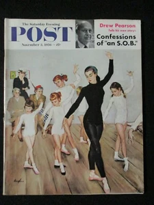 Vintage Saturday Evening Post November 3 1956 George Hughes cover art - Picture 1 of 4