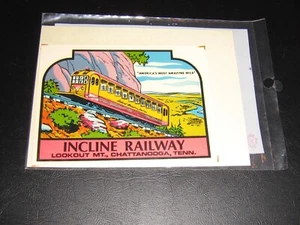 Vintage Decal Travel Souvenirs Car Luggage Tenn. Lookout Mt. Incline Railway - Picture 1 of 1