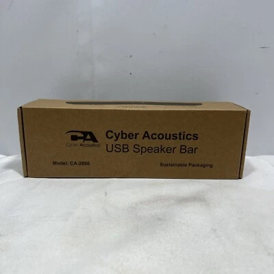 Cyber Acoustics USB Speaker Bar CA-2890 – Stereo USB Powered Speaker ~ NEW - Image 1 of 4