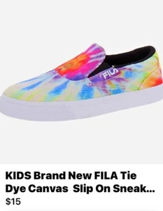 Fila Tie Dye Slip On Size 3 Kids - Picture 1 of 2