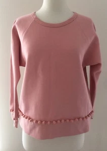 J Crew Pom-pom sweatshirt Size S Pink SU17 G5504 - Picture 1 of 12