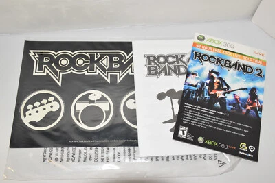 Rock Band 2 Sticker Decal Sheet + Guitar and Drum Manual - (NEW) - Image 1 of 3