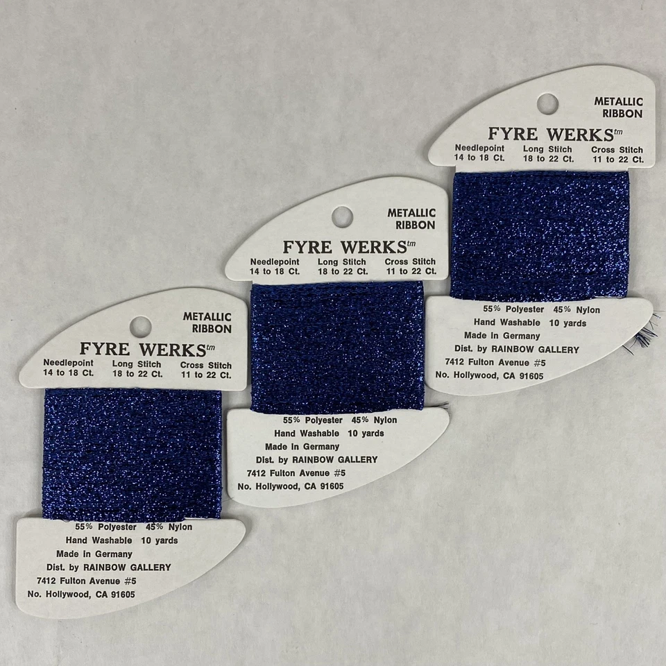 Rainbow Gallery Fyre Works F36 Metallic Ribbon Blue Lot Of 3 - Image 1 of 1