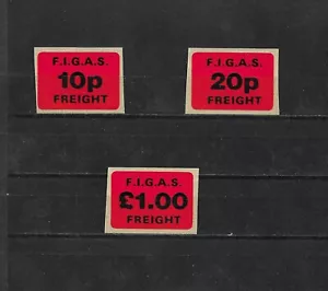 Servicio Aéreo del Gobierno de las Islas Malvinas (FIGAS): 10p/20p/£1 estampillas de carga aérea; S/A - Imagen 1 de 1