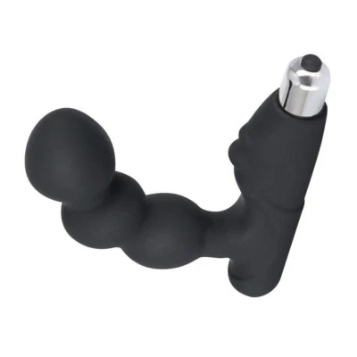 Vibratore per prostata stimolatore uomo in silicone nero massaggiatore maschile - Immagine 1 di 4
