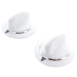 Kitchen Basics 101: WE1M654 White Dryer Timer Knob Replacement for GE 2 Pack - Picture 1 of 3