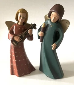 2 Folk Art/Primitive Angels by Wood World Inc., Hand Crafted in Virginia - Picture 1 of 11