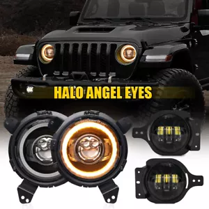 Faros LED con soporte niebla para Jeep Wrangler Unlimited Sport JL Halo - Imagen 1 de 12