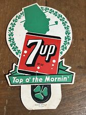 Vintage 1954 7-UP Advertising Bottle Topper St Patricks Day Irish Soda Cardboard