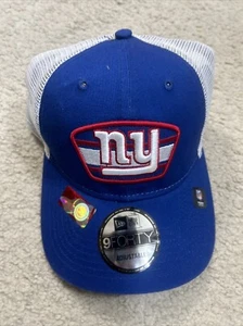 New Era Men's Royal/White New York Giants Logo Patch Trucker 9FORTY Snapback Hat - Picture 1 of 3