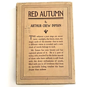 Red Autumn by Arthur Crew Inman 1920 1st Edition - Rare - Bild 1 von 12