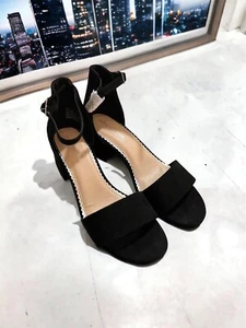 London Fog, Nikki, Negro Micro, Tacones con Correa en el Tobillo, Mujer Talla 7M, Nuevos - Imagen 1 de 11
