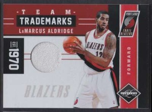 2011-12 PANINI LIMITED TEAM TRADEMARKS LAMARCUS ALDRIDGE JERSEY /99 PORTLAND