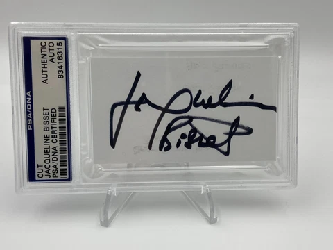 JACQUELINE BISSET PSA DNA AUTOGRAPH Actress Signed Card Auto AIRPORT THE DEEP Cover