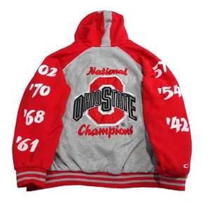 Giacca con cappuccio e zip intera Ohio State Buckeyes National Champions da uomo taglia 4XL - Foto 1 di 12