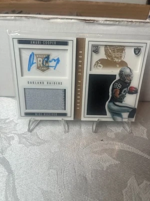 Tarjeta de radiocontrol Playbook Amari Cooper Booklet 2014 parche automático GU #d/49 Raiders Foto 1 de 2