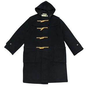 Gloverall Duffle Coat Wool Navy Toggle Hooded From Japan - Picture 1 of 24