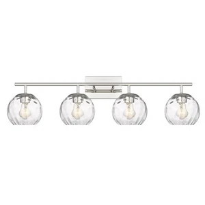 Mackenzie 4-light Polished Nickel Bath/ Vanity Fixture w/ - Picture 1 of 5