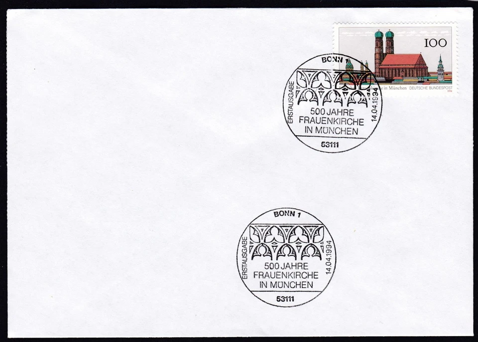 Germany 1994 FDC Mi 1731 Sn 1828 Frauenkirche, Munich - Image 1 of 1