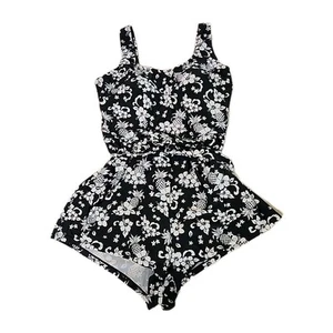 VINTAGE Blair Corbata Cintura Nadador Mameluco Una Pieza Floral Traje de Baño Playa Retro Talla 12 - Imagen 1 de 9