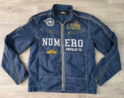 HENLEYS - Steve McQueen Style Racing Jacket Men's Size M - Blue Windbreaker - Image 1 of 4