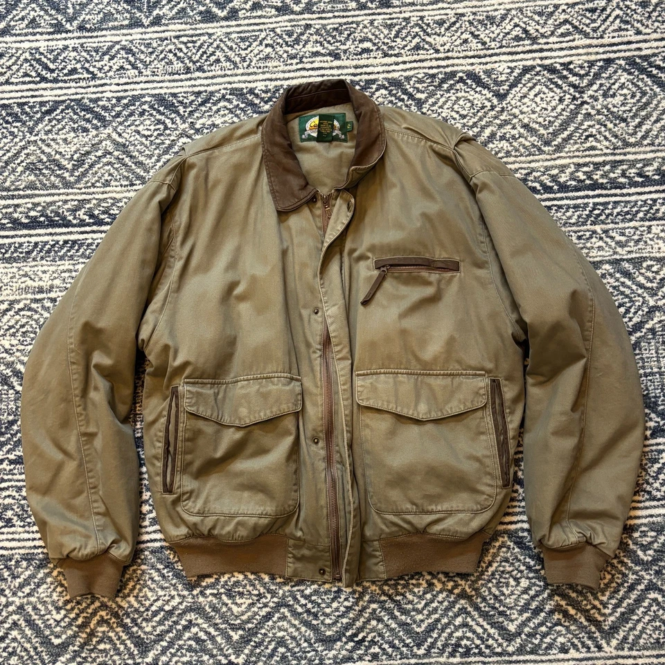 Chaqueta de Colección Cabelas Chore Para Hombres XL Alto Cuello de Cuero Utilitario Abrigo de Granero Foto 1 de 4