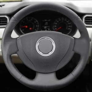 Cubierta de cuero negra para volante costura manual para Nissan Almera 3 G15 2012-2018 - Imagen 1 de 8